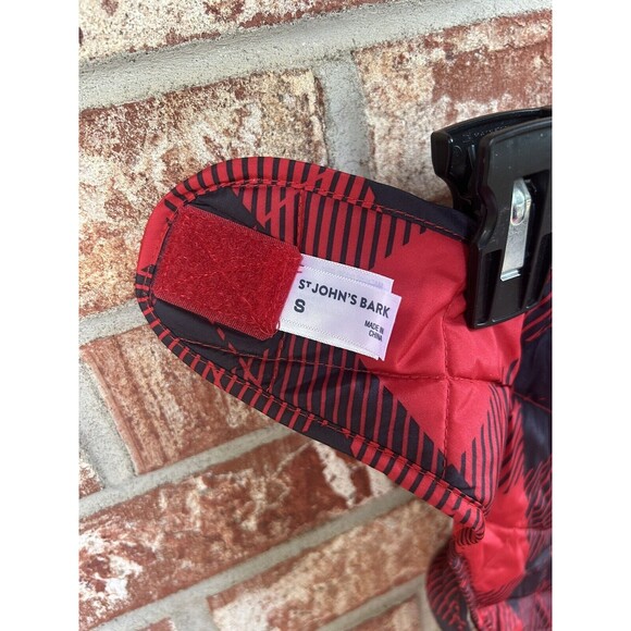 St John’s Bark Quality Pet Apparel Dog Quilted Jacket Coat Red Plaid Small - Picture 6 of 10